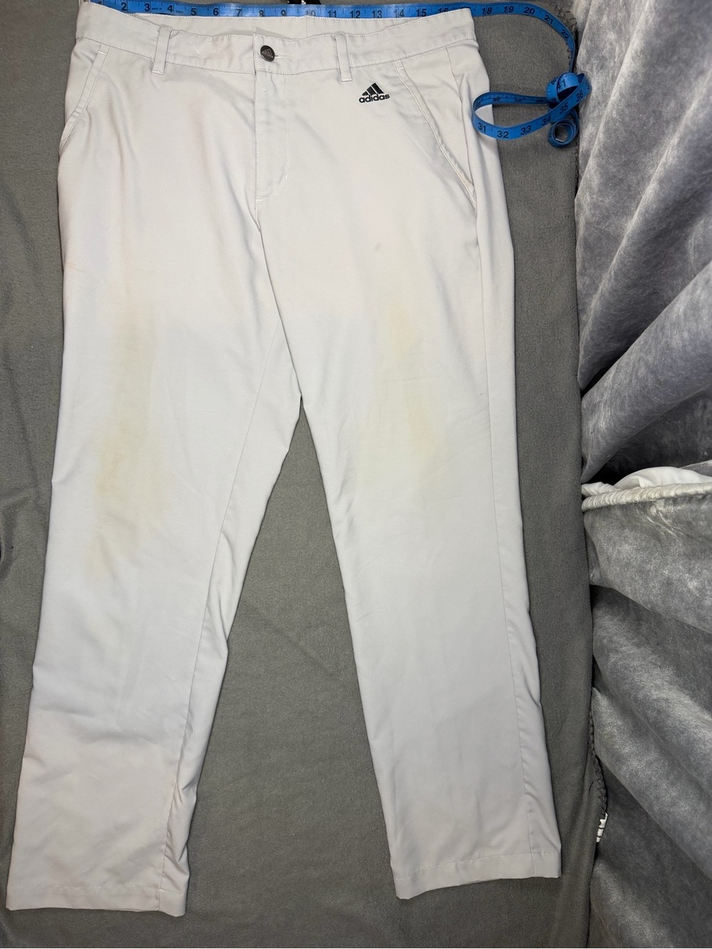 Adidas Men’s White Golf Pants - Size 34x30 - Fair/Flawed Condition